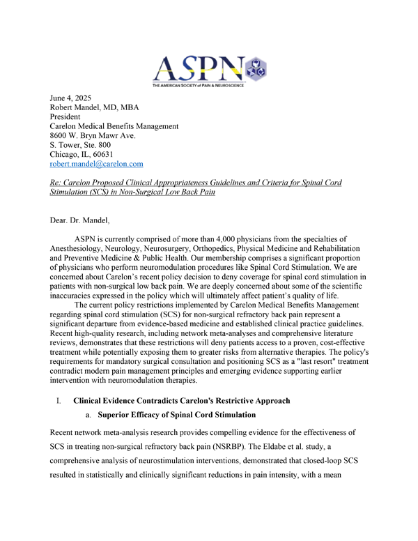 Document cover: Carelon Proposed Clinical Appropriateness Guidelines and Criteria for Spinal Cord Stimulation (SCS) in Non-Surgical Low Back Pain